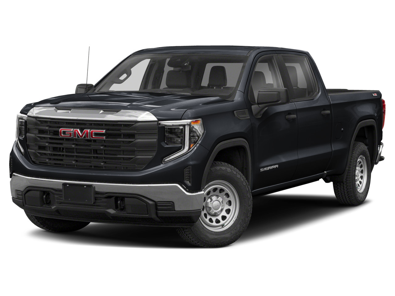 2023 GMC Sierra 1500 AT4 in Summit White — front three-quarter view