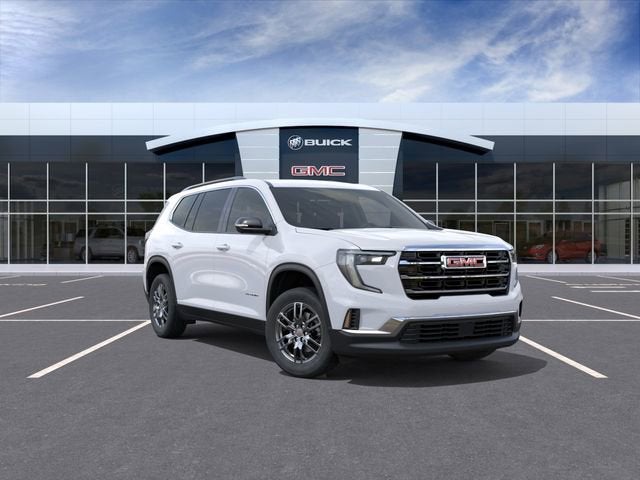 2026 GMC Acadia Elevation in Summit White — front three-quarter view