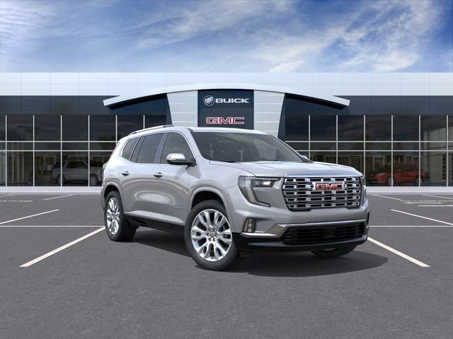 2026 GMC Acadia Denali in Sterling Metallic — front three-quarter view
