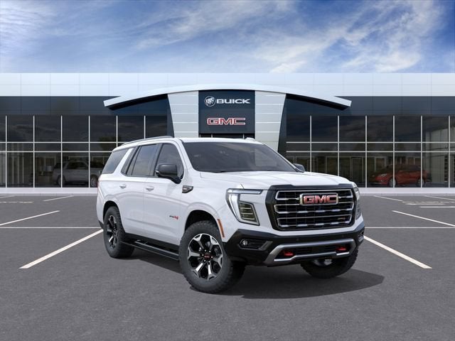 2026 GMC Yukon AT4 in Summit White — front three-quarter view