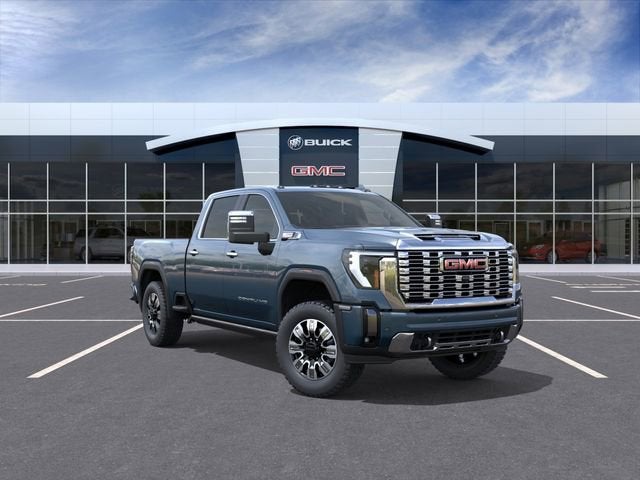 2026 GMC Sierra 2500 HD Denali in Downpour Metallic — front three-quarter view