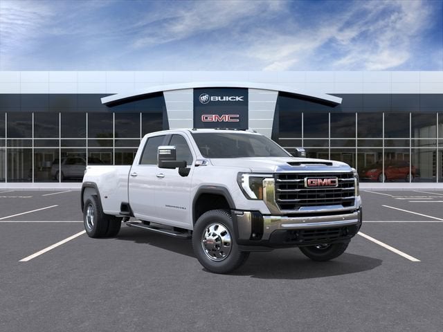 2026 GMC Sierra 3500 HD SLT DRW in Summit White — front three-quarter view