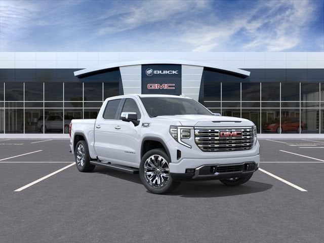 2026 GMC Sierra 1500 Denali in Glacier White Tricoat — front three-quarter view