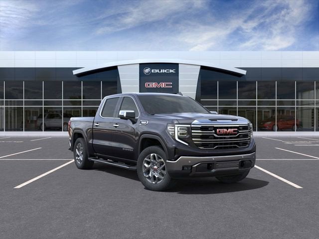 2025 GMC Sierra 1500 SLT in Titanium Rush Metallic — front three-quarter view