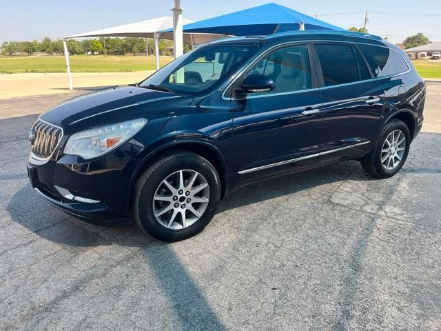 2017 Buick Enclave Leather in Dark Sapphire Blue Metallic — front three-quarter view